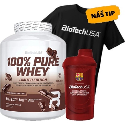 AKCE BioTech 100% Pure Whey 2270 g + ZDARMA Šejkr 600 ml + triko – Hledejceny.cz