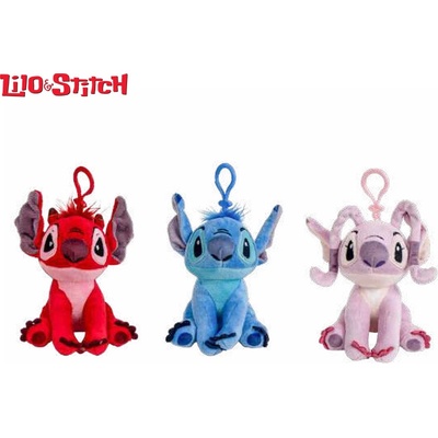 Přívěsek na klíče M.T. Lilo a Stitch plyšový 12cm 3druhy Červená