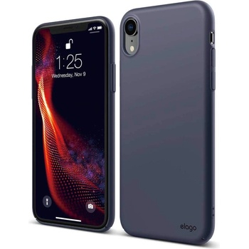 elago Slim Fit Case - качествен поликарбонатов кейс за iPhone XR (тъмносин)