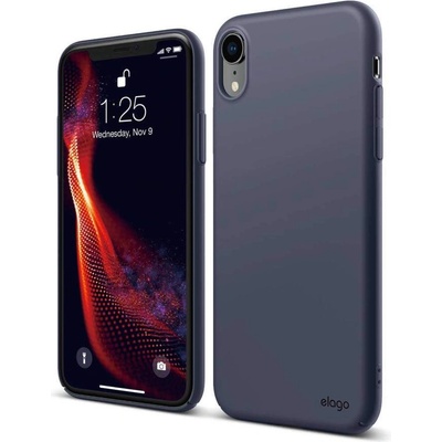 elago Slim Fit Case - качествен поликарбонатов кейс за iPhone XR (тъмносин)