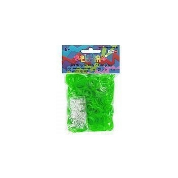 RAINBOW LOOM Original gumičky 600 kusov transparentné limetkovo zelené