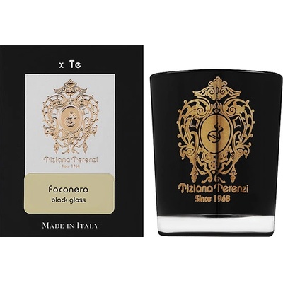 Tiziana Terenzi Foconero Black Glass Candle ароматна свещ с дървен фитил унисекс 500 гр