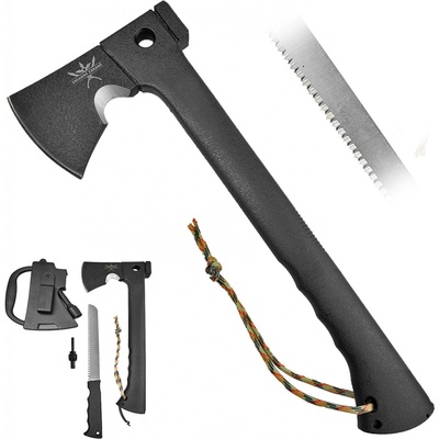 CHZ Outdoorová sekera se skrytou pilkou BLACK PARADE V.2 + křesadlo – Hledejceny.cz