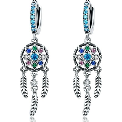 Olivie strieborné náušnice lapač snov 3785