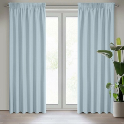 EUROFIRANY ZÁVĚS NA PÁSCE RITA 140X270 CM ŠEDOMODRÁ