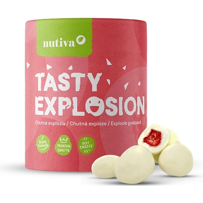 NUTIVA Lyofilizované jahody v bielej čokoláde s jogurtom 150 g