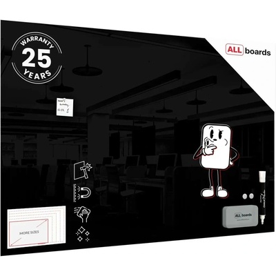 Allboards TS100x80BK Skleněná tabule 100 x 80 cm