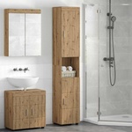 vidaXL Комплект шкафове за баня TULUM Дъб 37 x 31, 5 x 203 см (880360)