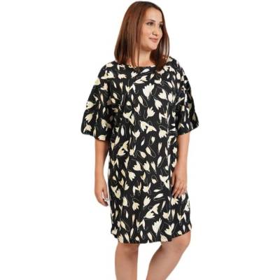 Макси нощница в черно с кокичета