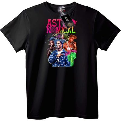 NOONEBRAND Тениска Астрономически Cactus Jack Музика - 7XL, Black