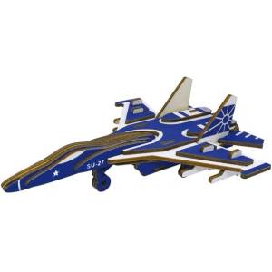 Woodcraft construction kit Woodcraft Дървен 3D пъзел Боен самолет SU27 (XA-G038H)