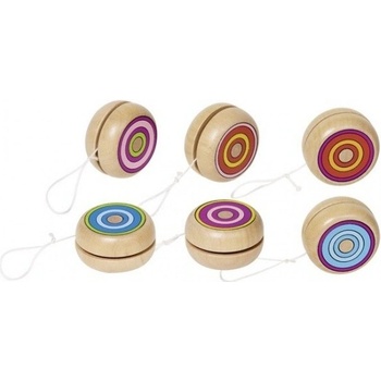 GOKI Dřevěné JOJO barevné kroužky Modrá