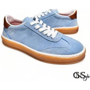 GNStyle Дамски кецове gazelle от естествен велур в светло син цвят