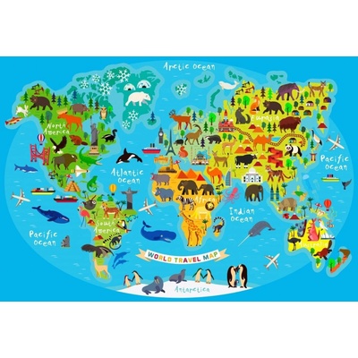 BlueBird World Travel Map 300 dielov