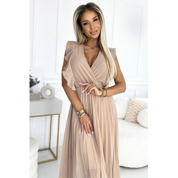 Numoco Ефирна шифонена рокля в бежово 315-6nmc-2328 - Бежов, размер s