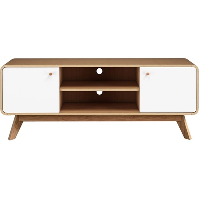 Støraa Бяла/естествена маса за телевизор от декор от дъб 140x53 cm Caitlin - Støraa (5670252)