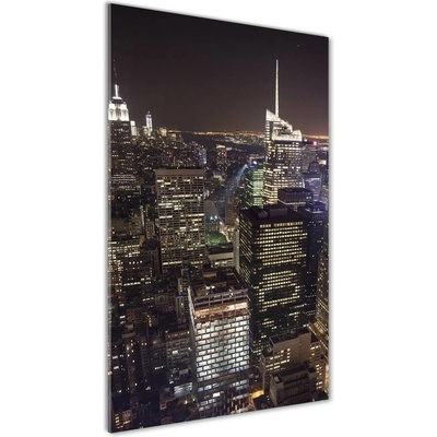 Vertikálny foto obraz sklenený New York noc 50x100 cm