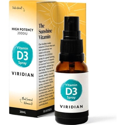 Viridian Vitamin D3 2000 IU Spray 20 ml