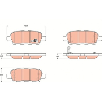 Sada brzdových platničiek kotúčovej brzdy TRW GDB3294