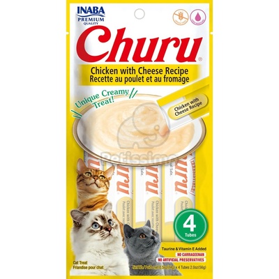 INABA Cat Churu пюре - пиле и кашкавал 4 x