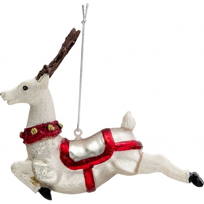 Clayre & Eef Vánoční ozdoba Jelen ve skoku - 13*5*12 cm