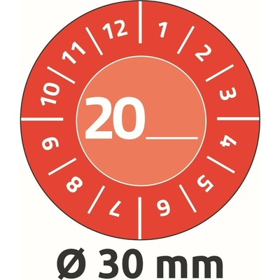 Avery Zweckform 7901 Revizní štítky 30 mm 80 ks červené