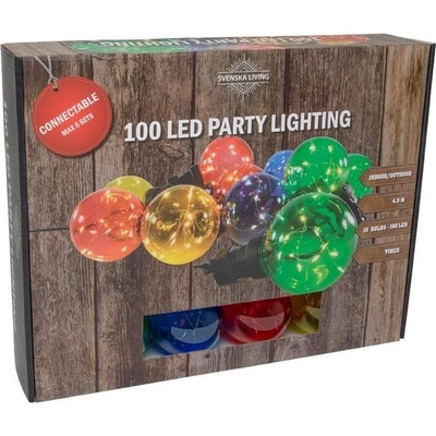 HIT Party osvetlenie 10x farebná guľa s časovačom 100LED 4,5m