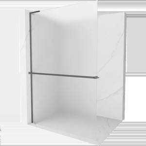 Mexen Kioto+ L стена за душ с рафт Walk-in 90 x 200 см, матирано, gun metal - 800-090-123-95-30 (800-090-123-95-30)