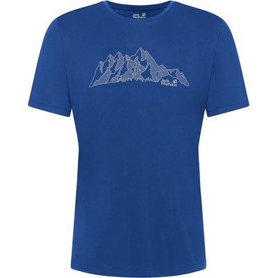 Jack Wolfskin Мъжка спортна тениска Jack Wolfskin Peak Graphic T-Shirt Sport shirt - New Mountain Blue Orchid (216-7658-0113)