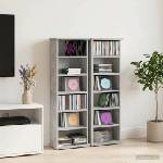 vidaXL Кабинет за CD 2 бр. Бетонно сиво 60 x 17 x 92 см (8012753)