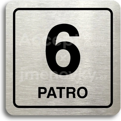 ACCEPT Piktogram 6 patro - stříbrná tabulka - černý tisk