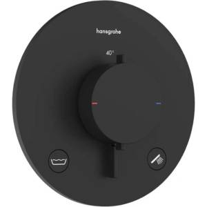 Hansgrohe Ecostat Comfort S - Скрит термостатен кран, за 2 уреда, черен мат 33718670 (33718670)