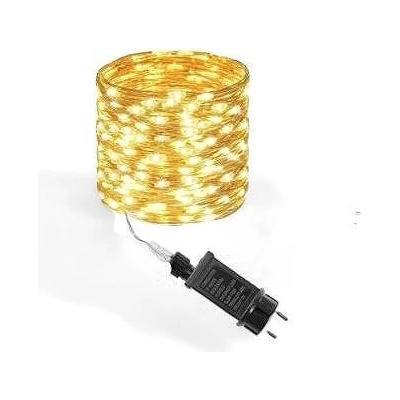 senzanakupy Venkovní mikro řetěz 5 m 50LED, s časovačem, teplá bílá