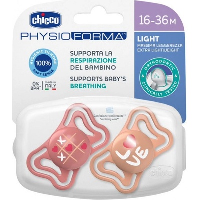 Chicco Physio light silikon dudlík růžová 2ks