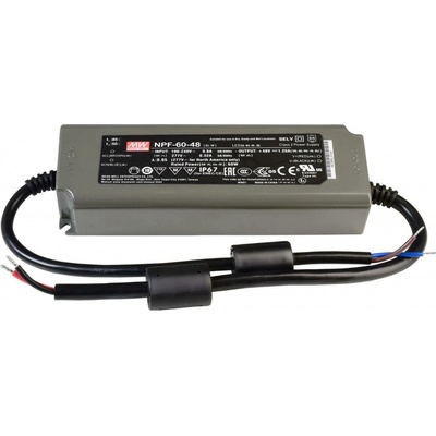 Meanwell napájení CV, NPF-60-48 konstantní napětí 0-1250 mA IP67 48V DC 60,00 W 872106