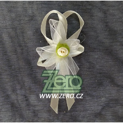 Vonička (vývazek) svatební s růžičkou - krémová