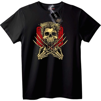 NOONEBRAND Тениска Череп Мохок Кръстосани Мечове - 3XL, White