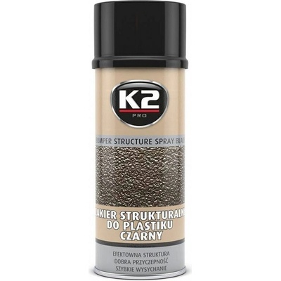 K2 BUMPER 400 ml - rychleschnoucí černá strukturální barva na plasty