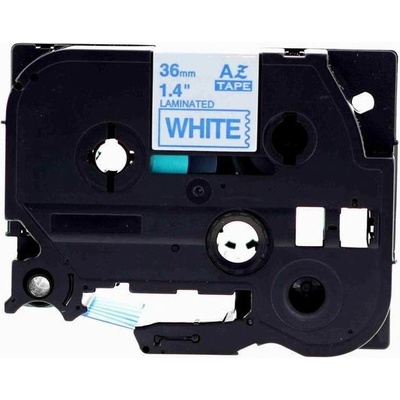 Alternativní páska Brother TZ-263 / TZe-263, 36mm x 8m, modrý tisk / bílý podklad