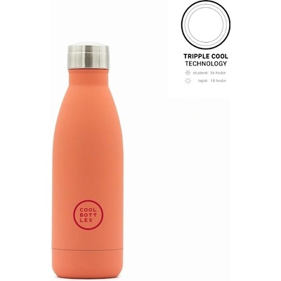 Cool Bottles Termo fľaša z nehrdzavejúcej ocele Pastel Coral 350 ml