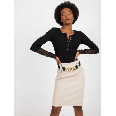 Rue Paris Blouse-R V-BZ-7532.29-black čierna