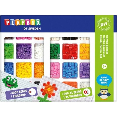 PLAYBOX Zažehlovací korálky Sada Combo set 4000ks a XL 600ks s podložkami