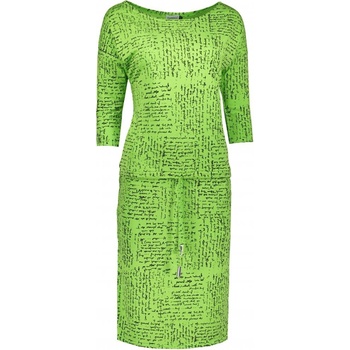 Numoco šaty dámské sportovní 3/4 rukáv Hieroglify 13-35 zelená