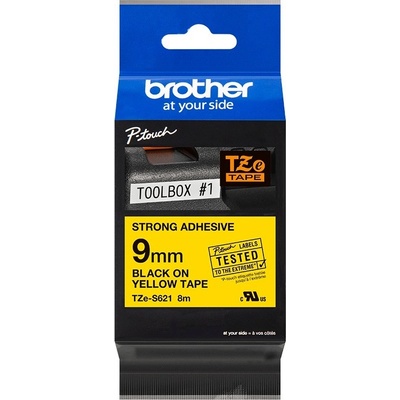 Páska BROTHER TZE-S621 čierna na žltej permanentná 9 mm