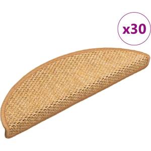 vidaXL Самозалепващи стелки за стълби вид сизал 30 бр 56x17x3 см сезал (3365865)