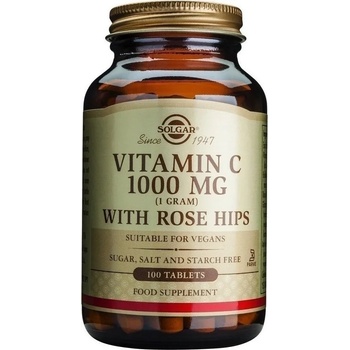 Image 1 of Solgar Хранителна добавка витамин Ц + ШИПКИ , Solgar Vitamin C With Rose Hips , 1000mg 100 Tabs