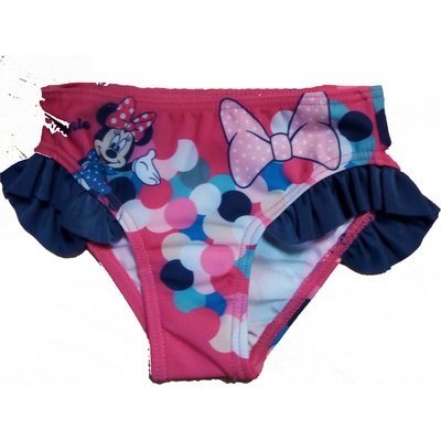 Dívčí plavky spodní díl Minnie tm.růžová s tm.modrými volánky