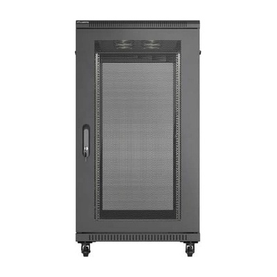 Lanberg Комуникационен шкаф, Lanberg Rack Cabinet 19" Free-Standing 22U/600X1200 (FlAT Pack) With Mesh Door Black (FF01-6222-23B)