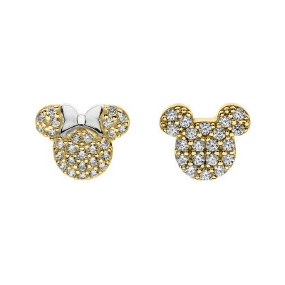 Disney dětské náušnice Minnie a Mickey Mouse stříbrné ES00121TZWL
