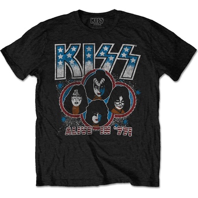 Kiss tričko Alive In '77 čierne